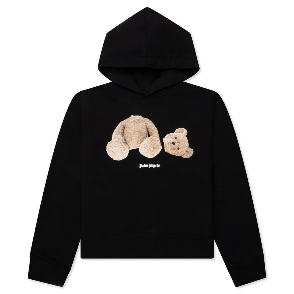 Kids Bear Hoodie - Black/Brown