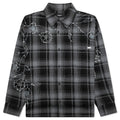 Plaid Beaded Oversized Shirt - Black