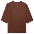 Charlie Mock Neck Knit Shirt - Brown