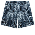 Silk Bermuda Shorts with Hubert Objects - Black/Navy