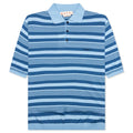 Mixed Striped Polo Shirt - Azure