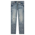 Purple Denim Mid Indigo Acid Bleach