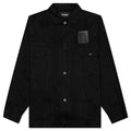 Denim Jacket with Leather Patch - Black