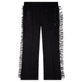 Rayon Jersey Fringe Boot-Cut Track Pant - Black