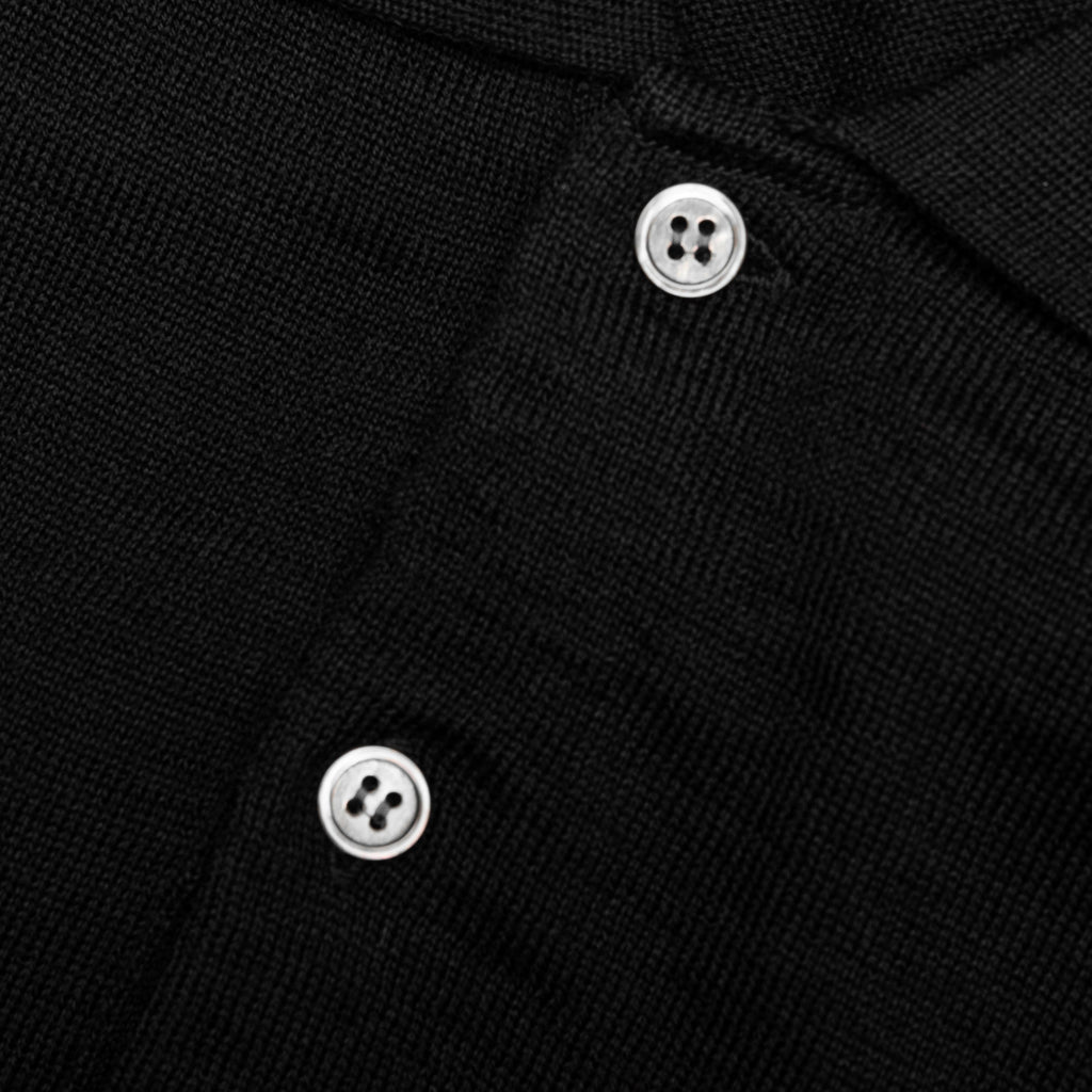 Red Emblem S/S Polo Neck - Black
