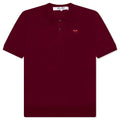 Red Emblem S/S Polo Neck - Burgundy