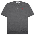 Red Emblem S/S Polo Neck - Grey