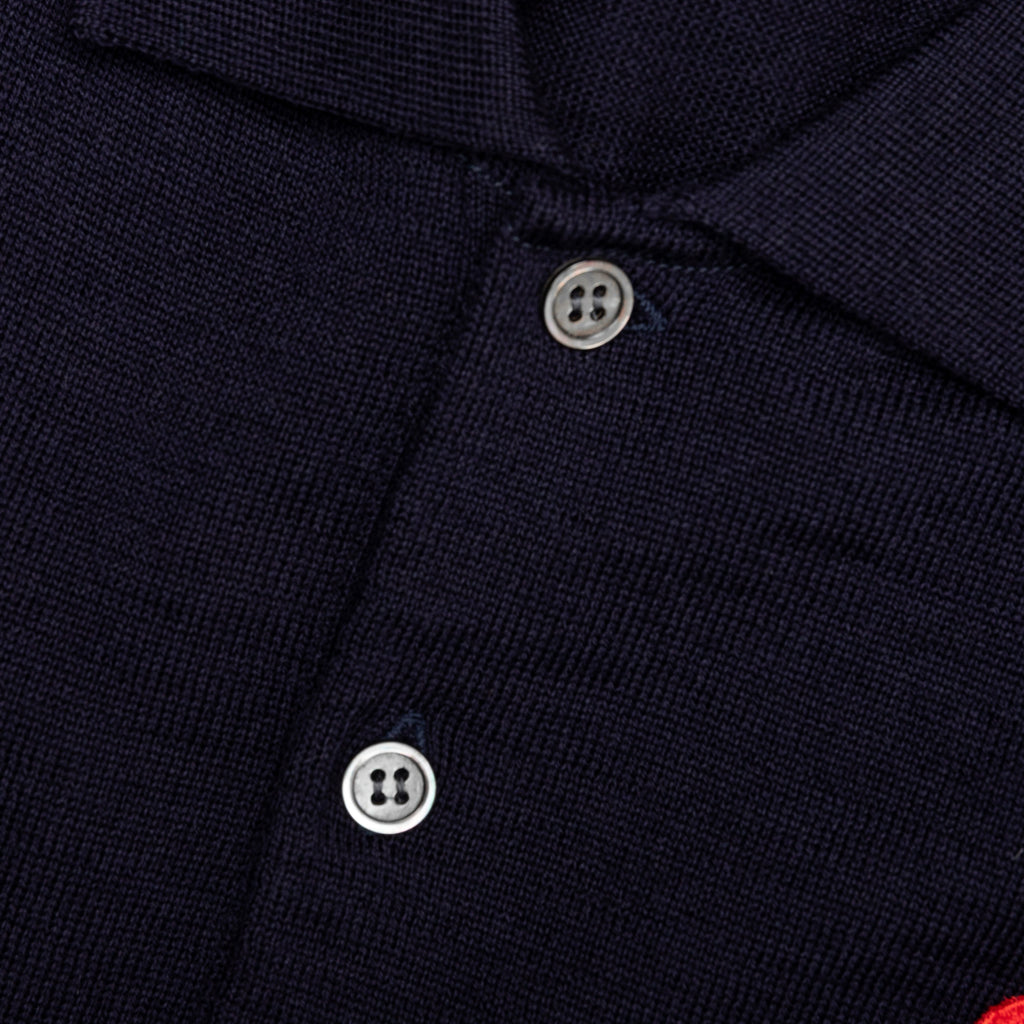 Red Emblem S/S Polo Neck - Navy