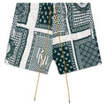 Card Print Swim Trunk - Green/White