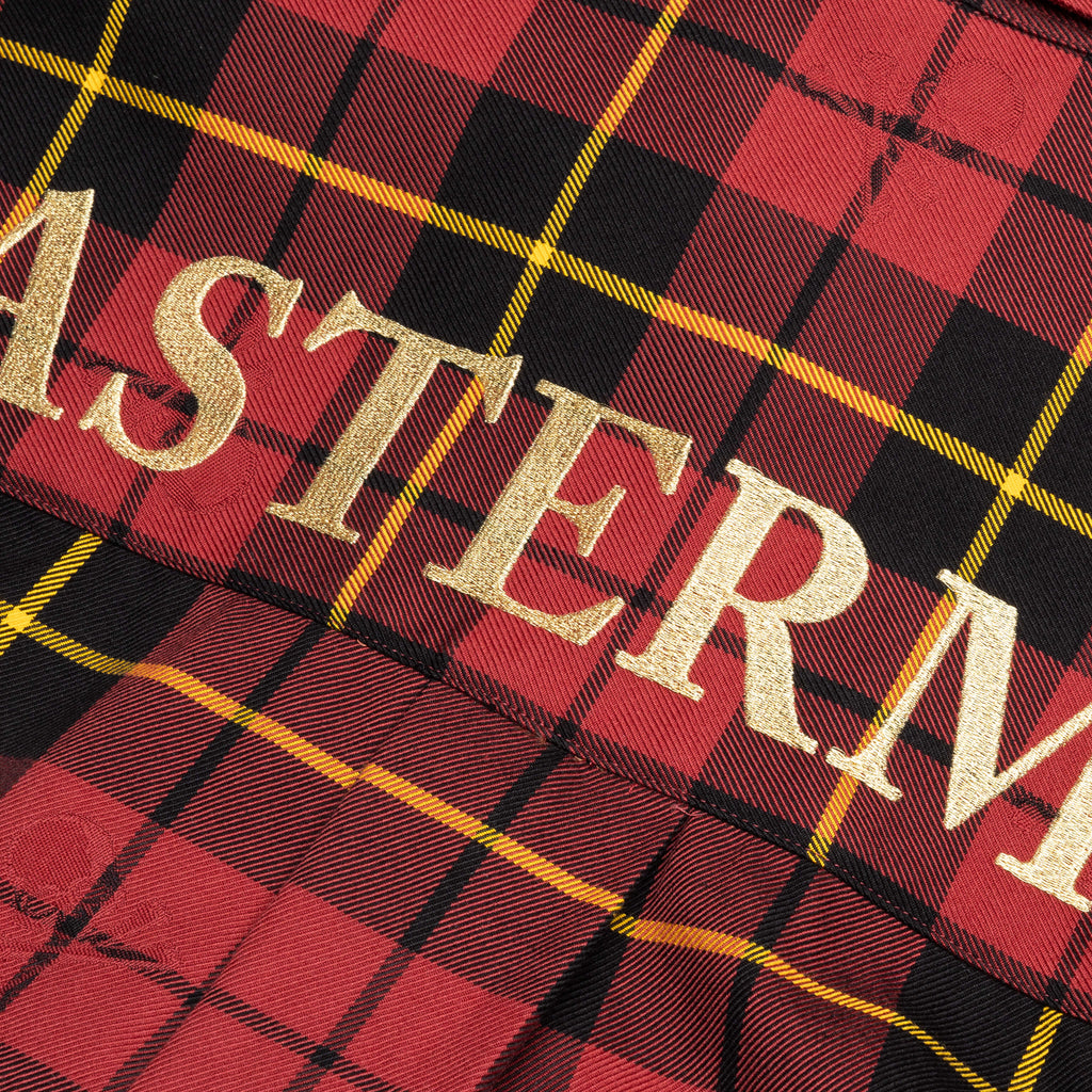 Plaid Long Sleeve Woven Shirt - Burgundy Plaid