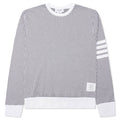 Seersucker Loopback 4-Bar Crew Neck Sweatshirt - Light Grey