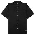 Curved Hem Short Sleeve Shirt - Black