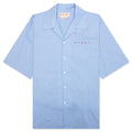 Boxy Fit Logo Bowling Shirt - Iris Blue