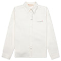 White Drill Shirt With Mending - Lily White