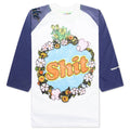 Shit Fuck Raglan Tee Shirt - Multi