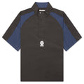 Short Sleeve Paneled Wind Shirt - Black/Navy