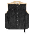 Sl Tommy Jumbo Sleeveless Denim Jacket - Parchment/Black