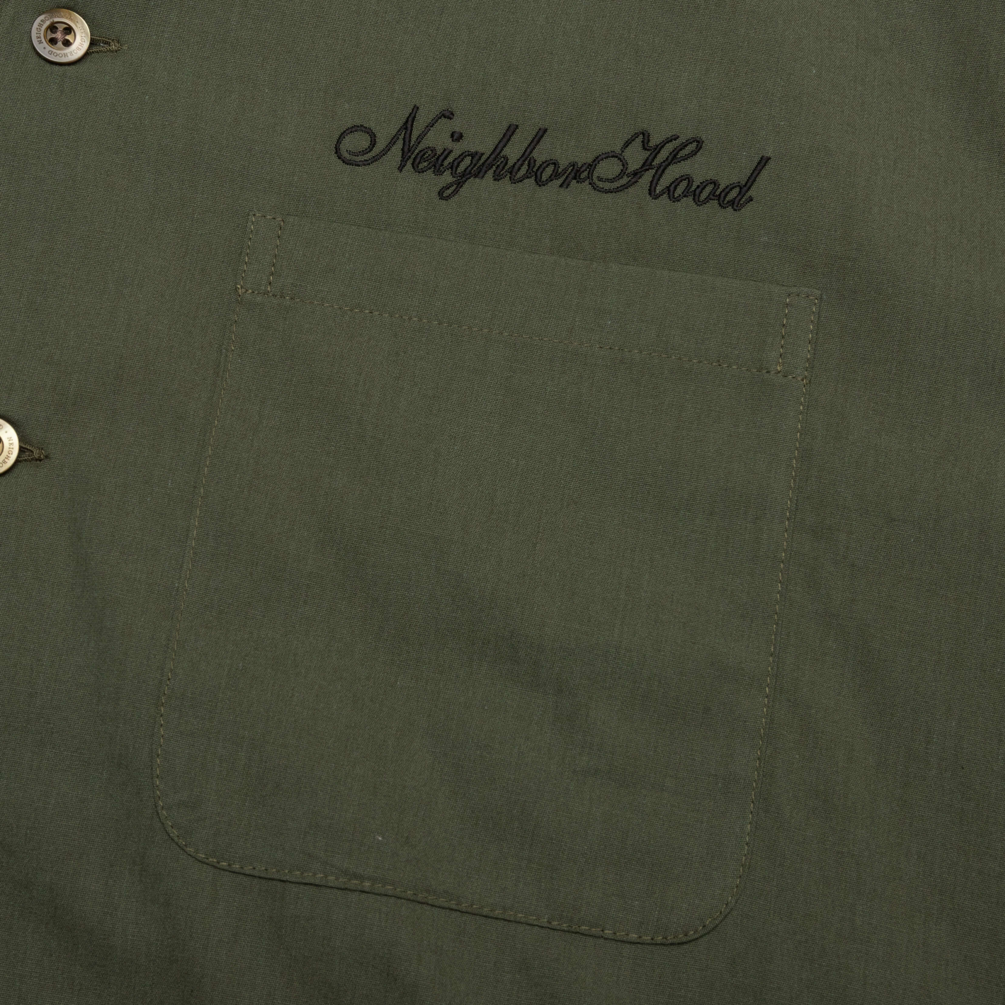 Solid Color Hawaiian S/S Shirt - Olive Drab