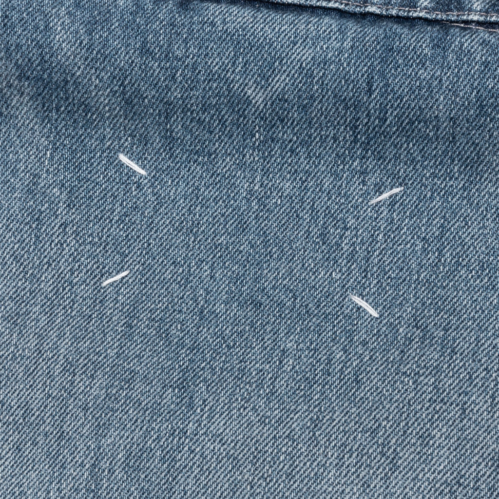 Denim Jacket with Corduroy Collar - Light Blue