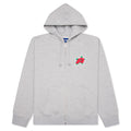 Star A Zip Up Hoodie - Heather Grey