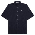 Stripe Button-Up Shirt - Navy/White