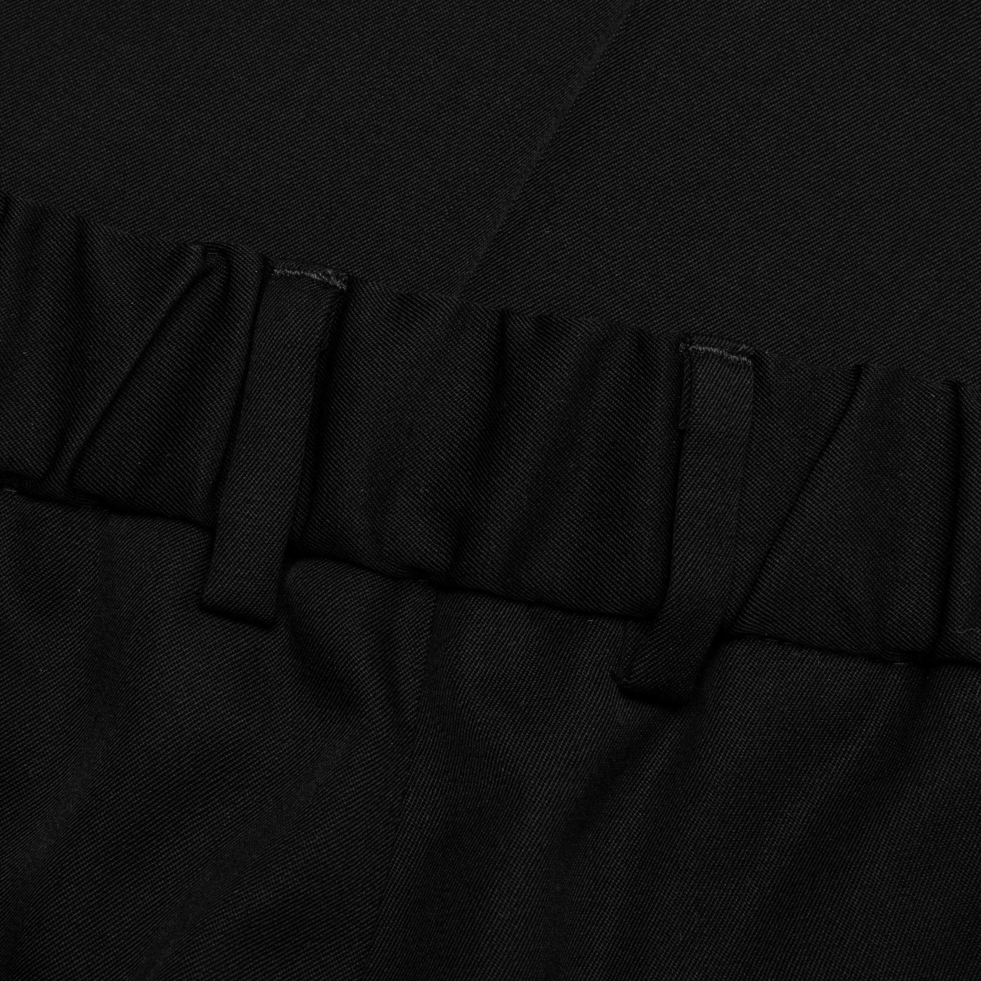 Straight Leg Wool Trouser - Black