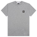 Compass Patch Logo S/S T-Shirt - Melange Grey