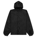 Textured Nylon Hooded Coaches Jacket - Black