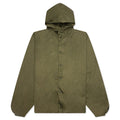 Textured Nylon Hooded Coaches Jacket - Military