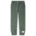 Contrast White Stitching Track Pants - Dark Green