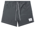 Contrast White Stitching Track Shorts - Med Grey