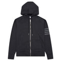 Waffle Raglan Sleeve 4-Bar Zip Hoodie - Charcoal