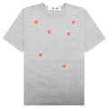 Tri Red Heart Logo Print T-Shirt - Grey