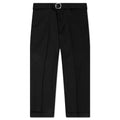 Gabardine Belted Trousers - Black