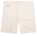 Cream Denim Shorts with Trunakaroo Plaque - Bone