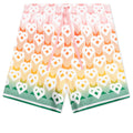 Unisex Silk Shorts With Drawstrings - Heart Monogram Gradient