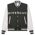 Varsity Wool & Grained Leather - Greyish Green