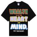 Wealth Heart Mind S/S Crop Fit Knit Shirt - Black