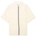 Weave Trim Button Up Shirt - Cream