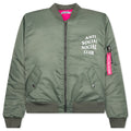 Welcome To The Club Ma-1 Jacket - Olive