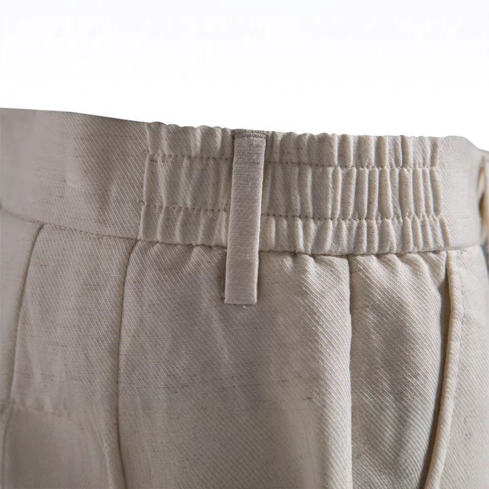 Business-Casual Lyocell Cotton Shorts Old Money Style