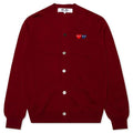 Double Heart Cardigan - Burgundy