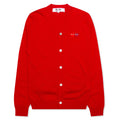 Double Heart Cardigan - Red