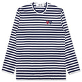 Double Heart Striped Shirt - White/Navy