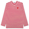Striped Big Heart L/S T-Shirt - Red/White