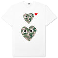 Women's Camouflage Double Heart T-Shirt - White
