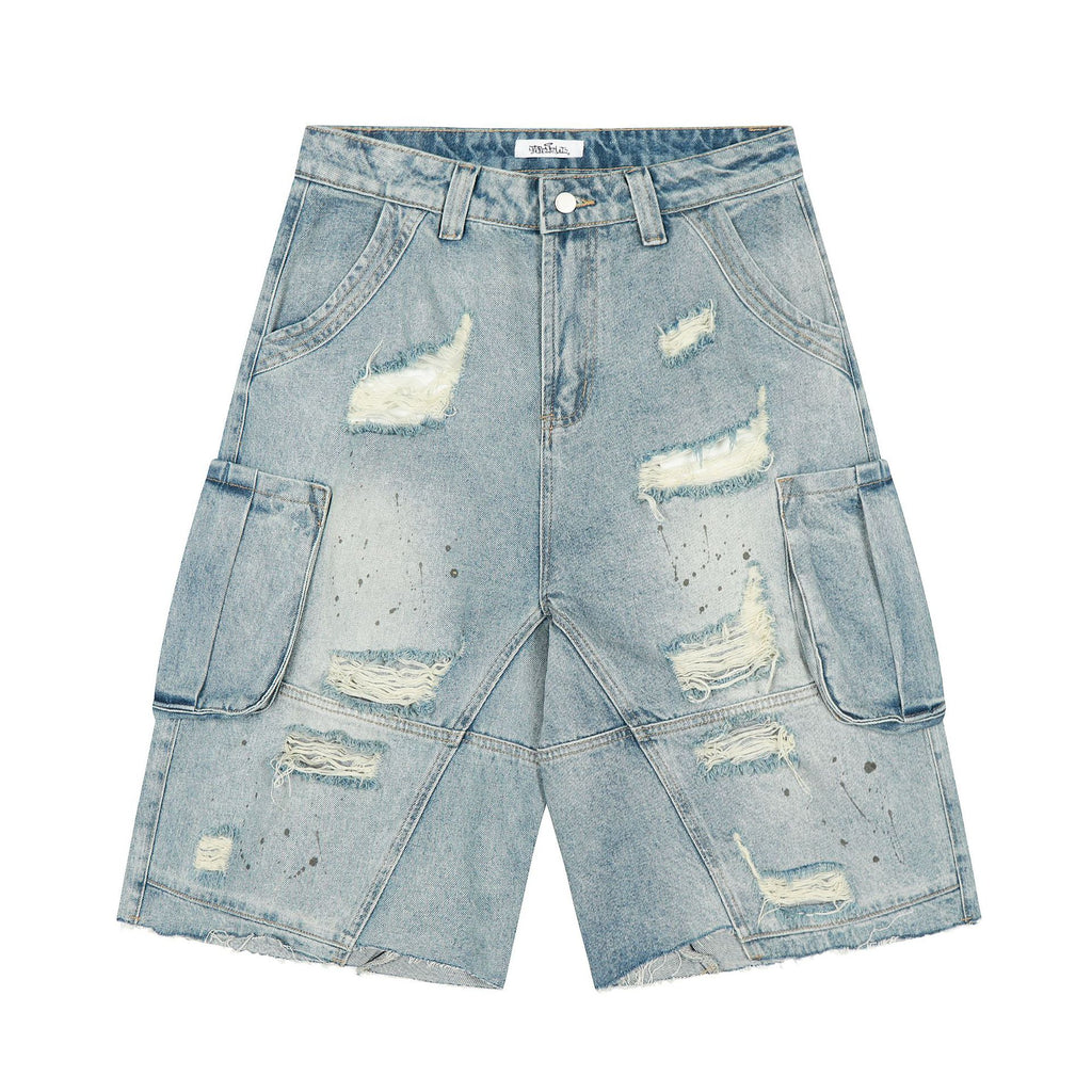 Vintage Ripped Jeans Womens Loose-fit Casual High-waisted Pants
