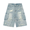 Vintage Ripped Jeans Womens Loose-fit Casual High-waisted Pants